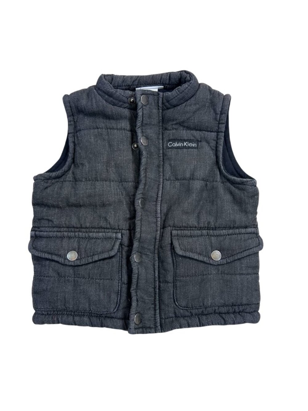 Calvin Klein Washed Black Quilted Vest 6-9 months Outdoors Preppy